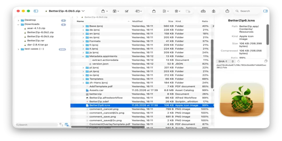 BetterZip macOS
