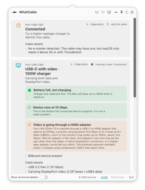 WhatCable Pro 1.1.2 Download for Mac (Latest 2026)